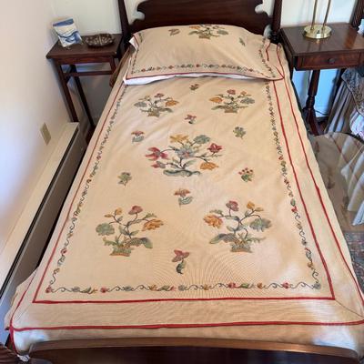 Sale Photo Thumbnail #1181: Floral Design Handmade during WWII
Twin bed size
Very good condition considering age