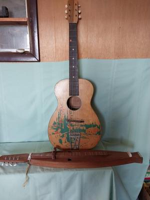 TWO WOODEN MUSICAL INSTRUMENTS