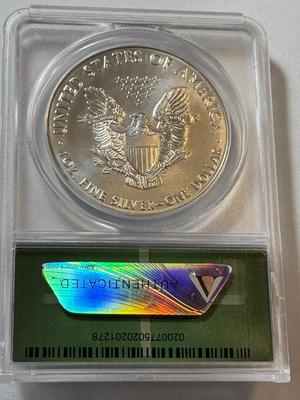 ANACS CERTIFIED 2017-(S) MS69 SILVER EAGLE DOLLAR 1-OUNCE .999 COIN AS PICTURED.