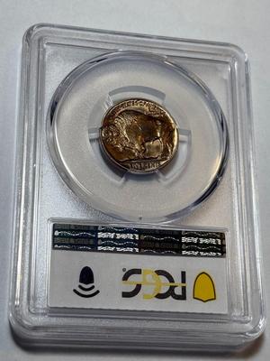 PCGS CERTIFIED 1938-D MS66 GOLDEN TONED BUFFALO NICKEL AS PICTURED.