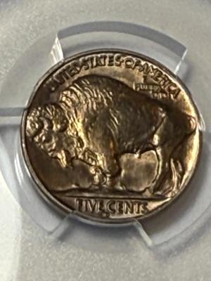PCGS CERTIFIED 1938-D MS66 GOLDEN TONED BUFFALO NICKEL AS PICTURED.