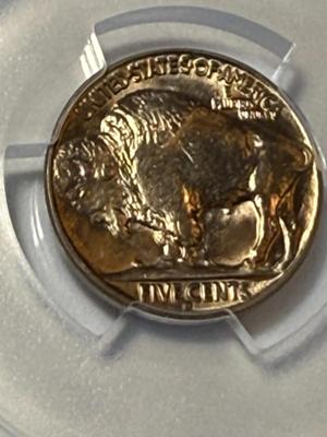 PCGS CERTIFIED 1938-D MS66 GOLDEN TONED BUFFALO NICKEL AS PICTURED.