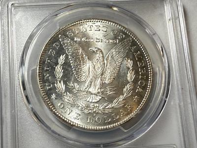 PCGS CERTIFIED 1878-S MS63 BRIGHT WHITE MORGAN SILVER DOLLAR AS PICTURED.