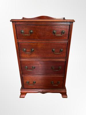 Vintage Wooden Cabinet with Hidden Rotating Storage Drawer