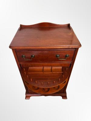 Vintage Wooden Cabinet with Hidden Rotating Storage Drawer
