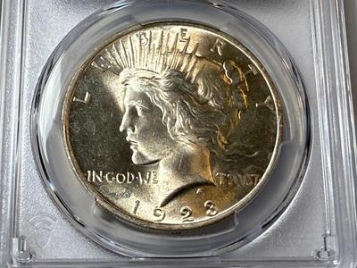 PCGS CERTIFIED 1923-P MS64 PEACE SILVER DOLLAR AS PICTURED.