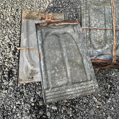 Sale Photo Thumbnail #245: 50 Metal Barn Shingle Tiles- vintage, unique, and great for projects!