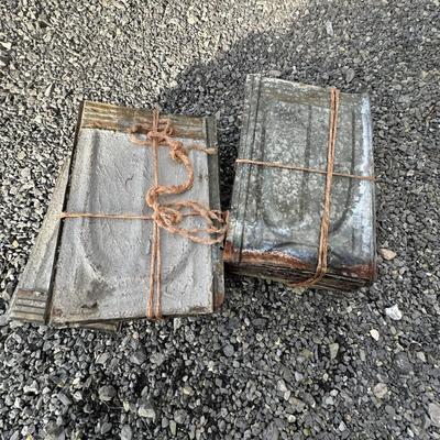 Sale Photo Thumbnail #244: 50 Metal Barn Shingle Tiles- vintage, unique, and great for projects!