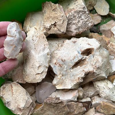 Sale Photo Thumbnail #251: Large Rub of Stones probably used for  toolmaking- flint, hert, or jasper nodules, knappable stone