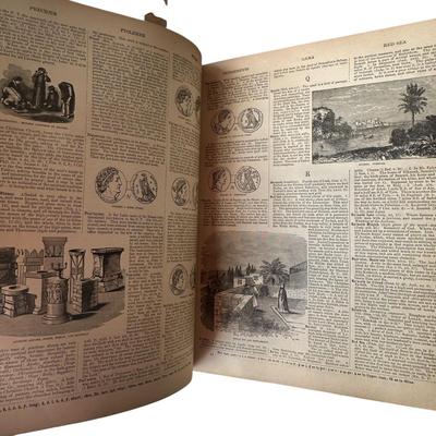 Sale Photo Thumbnail #259: Late 19th Century Family Bible 1882- not in good overall shape as you can see but very unique and historical. Very heavy, family record pages filled out. Pages inside are in good condition. Musty scent.