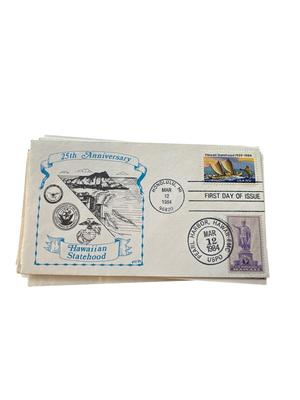 Sale Photo Thumbnail #274: Big Bag of First Day Covers (FDCs) Postmarked Commemorative Envelopes, Military, States, Etc.