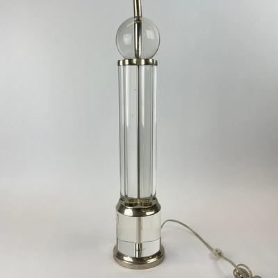 Sale Photo Thumbnail #1216: Lamps: 39" high
Shade: 19" diameter x 12" high
These lamps are VERY HEAVY and VERY TALL 
good condition