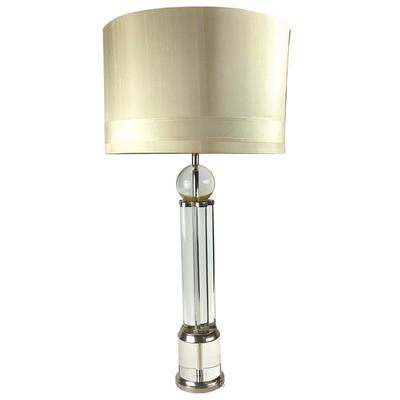 Sale Photo Thumbnail #1212: Lamps: 39" high
Shade: 19" diameter x 12" high
These lamps are VERY HEAVY and VERY TALL 
good condition