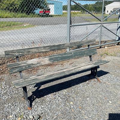 Sale Photo Thumbnail #1292: Comes as is, wood is cracking & warped, feet have rust
Measures: 76" long x 32.5" high x 17" deep