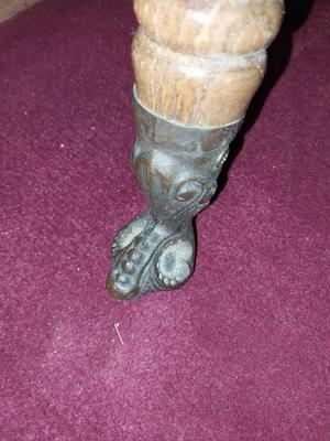 VINTAGE WOODEN STOOL WITH CLAW FEET