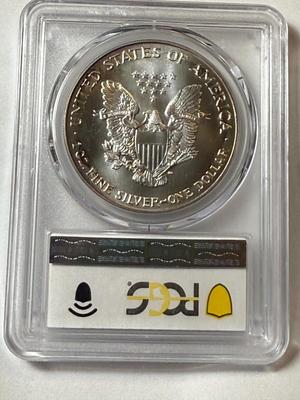 PCGS CERTIFIED 1993 MS69 NICELY TONED RIMS OBV. SILVER EAGLE DOLLAR AS PICTURED.