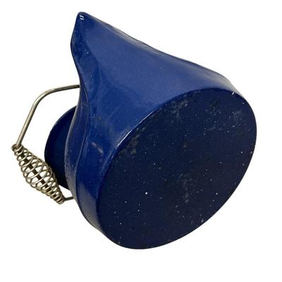 Sale Photo Thumbnail #433: Cast Iron Steamer Kettle with Blue Porcelain Enamel Finish - rust spots inside (see pic)