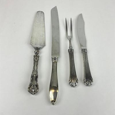 Sale Photo Thumbnail #1472: All blades are stainless
Knife: 12.5" long
Meat-fork: 8.5" long