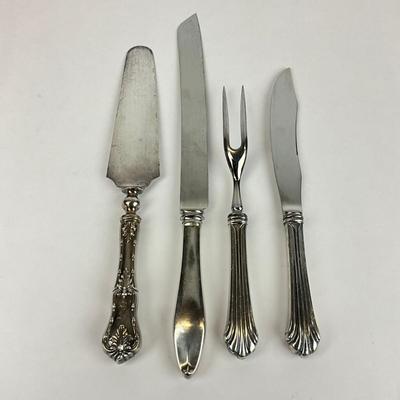 Sale Photo Thumbnail #1474: All blades are stainless
Knife: 12.5" long
Meat-fork: 8.5" long