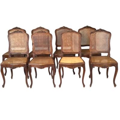 Sale Photo Thumbnail #1475: Chairs measure 38.5"H x 17.5"W x 15.5"D x seat height 18"