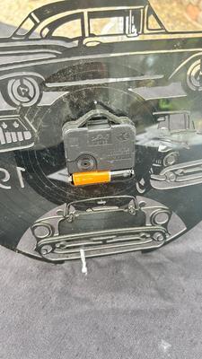 UNIQUE LASER CUT RECORD ALBUM QUARTZ WALL CLOCK AND FORD MUSTANG WALL CLOCK
