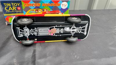 BUDDY L TIN TOY TANK, AND TIN TOY CAR REPLICAS