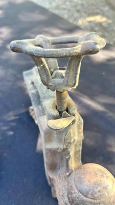 OLD CLAMPING HITCH AND CRESCENT PIPE WRENCH