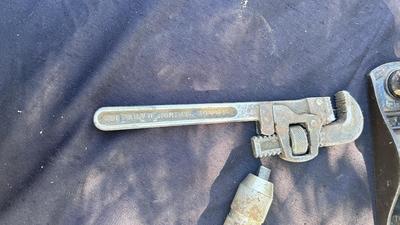STANLEY HAND DRILL & PLANER, CRESCENT PIPE WRENCH