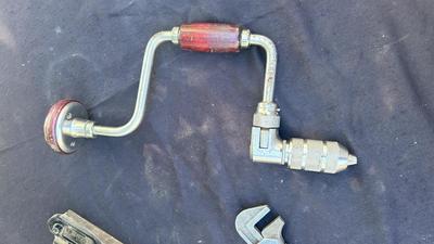 CRAFTSMAN HAND DRILL, PIPE WRENCH, SANDER & DUNLAP PLANER