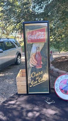 COCA-COLA CLOCK, WALL PRINT AND COLLECTABLE TIN