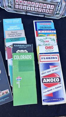 RETRO DINER SIGN, JUKEBOX SIGN, & VINTAGE ROAD MAPS