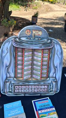 RETRO DINER SIGN, JUKEBOX SIGN, & VINTAGE ROAD MAPS
