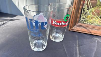 MILLER MIRROR AND PINT GLASSES