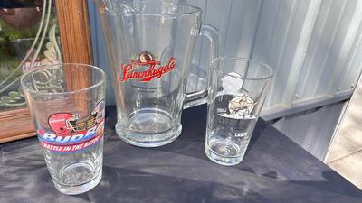 MILLER MIRROR AND PINT GLASSES