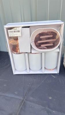 OLD PERFUME BOTTLES, DECOR. AND BATHROOM ITEMS