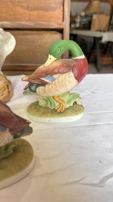 LEFTON MALLARD DUCKS AND 16 INCH TALL GOOSE