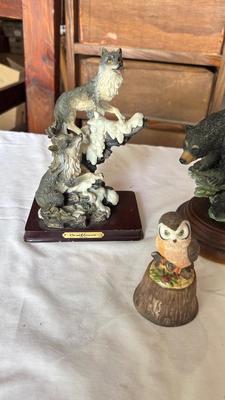 DECORATIVE WOLVES, BEAR, AND OWL BELL