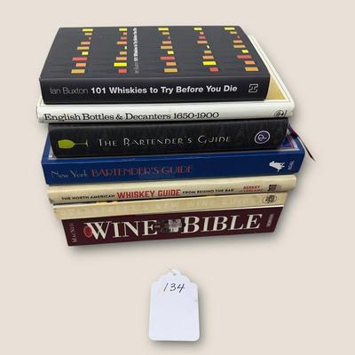 Sale Photo Thumbnail #525: 7 Books on Wine/Alcohol/Bartending/Decanters/Whiskey all in very good condition