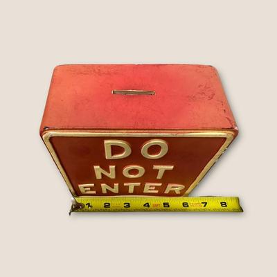 Sale Photo Thumbnail #582: Vintage Do Not Enter Ceramic Bank from Japan- some discoloration and chips as shown, no plug