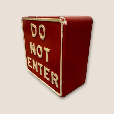 Sale Photo Thumbnail #578: Vintage Do Not Enter Ceramic Bank from Japan- some discoloration and chips as shown, no plug