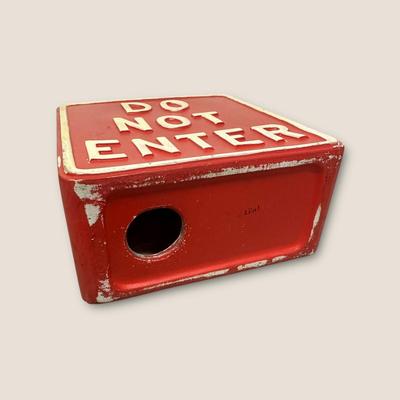 Sale Photo Thumbnail #580: Vintage Do Not Enter Ceramic Bank from Japan- some discoloration and chips as shown, no plug