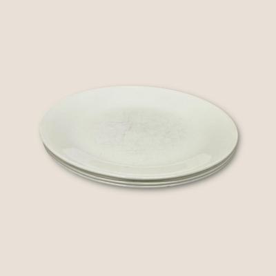 Sale Photo Thumbnail #593: 50 Corelle Dinner Plates "Splendor" & 4 Small Solid White Plates
Lightly used in a restaurant, checked for chips.