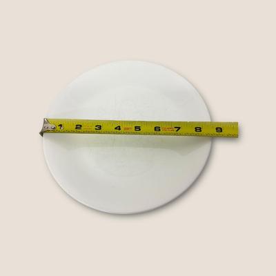 Sale Photo Thumbnail #594: 50 Corelle Dinner Plates "Splendor" & 4 Small Solid White Plates
Lightly used in a restaurant, checked for chips.