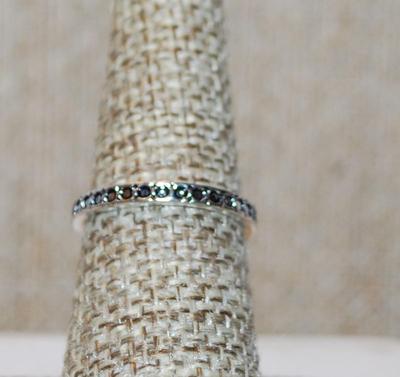 Size 7¼ TURTLE Pear Shaped Turquoise Style Stone Ring with Silver Tone Band (4.5g)