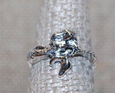 Size 7 All Silver Tone "Mermaid" Ring (2,8g)