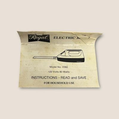 Sale Photo Thumbnail #601: Vintage Regal Electric Knife Serrated Steel Blades Original Box Tested/Works