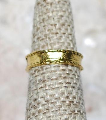 Size 5 TOE RING with "Rope Edges" on a Gold Tone OPEN BAND (1.8g)