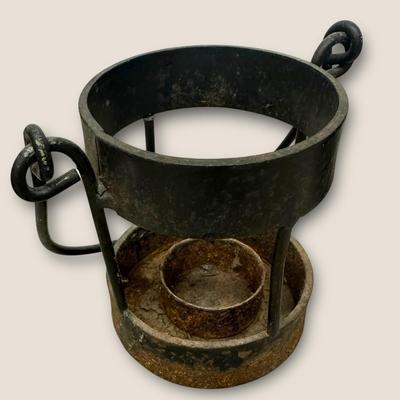 Sale Photo Thumbnail #603: 2 Vintage Items- Wood Handle Chopper/Mezzaluna & Candle Holder