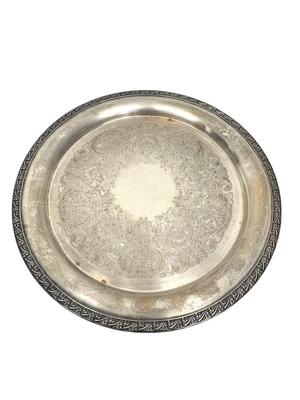 Sale Photo Thumbnail #612: Lot of Silverplated Trays, Cups, Gravy Boat, Etc.