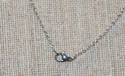 Deep Purple Pear Shape Double Hooked PENDANT (½" x ½") on a Silver Tone Necklace Chain 17" L